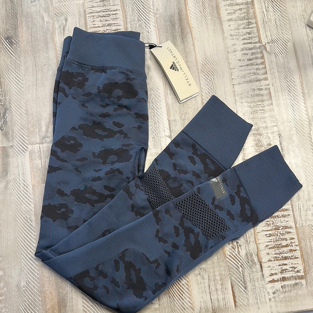 Stella McCartney Blue and Black Camo Leggings
